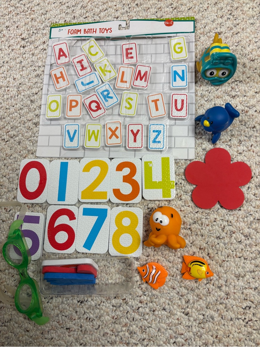 Foam Bath Toys Alphabet & Number Set with Colorful Sea Animals - Kids Toys